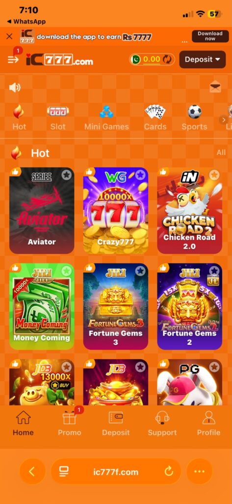 iC777 online gaming platform and games guide